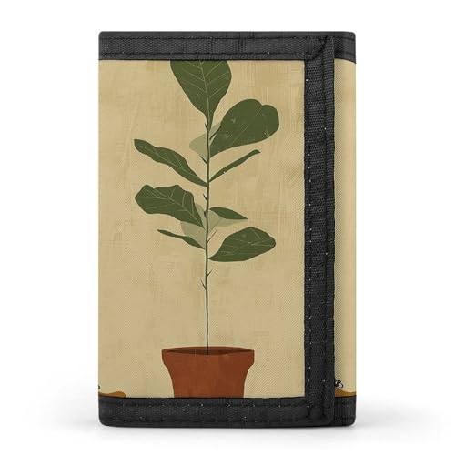 QMKFWT Potted Plant And Woman Casual Wallet Credit Card Holder Premium Document Organizer Case for Men And Women von QMKFWT