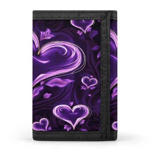 QMKFWT Purple Love Casual Wallet Kreditkartenetui Premium Dokument Organizer Etui für Männer und Frauen von QMKFWT