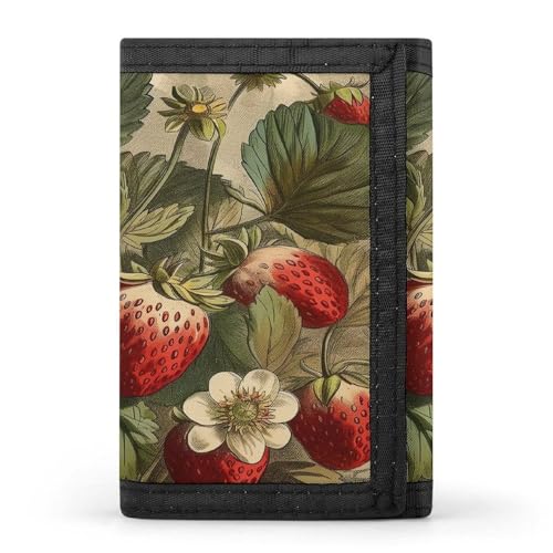 QMKFWT Red Strawberry Casual Wallet Credit Card Holder Premium Document Organizer Case for Men And Women von QMKFWT