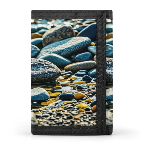 QMKFWT Rocks And Pebbles Casual Wallet Credit Card Holder Premium Document Organizer Case for Men And Women von QMKFWT