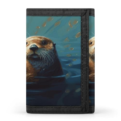 QMKFWT Sea Otters Malerei, lässiger Geldbeutel, Kreditkartenhalter, Premium-Dokumenten-Organizer, Etui für Damen und Herren QMKFWT Sea Otters Malerei, lässiger Geldbeutel, Kreditkartenhalter, Premium-Dokumenten-Organizer, Etui für Damen und Herren von QMKFWT