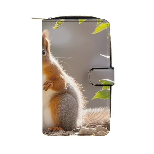 QMKFWT Squirrel Funny Animal Leather Wallet Long Checkbook Wallets Classic Bifold Ladies Clutch with ID Window QMKFWT Squirrel Funny Animal Leather Wallet Long Checkbook Wallets Classic Bifold Ladies Clutch with ID Window von QMKFWT
