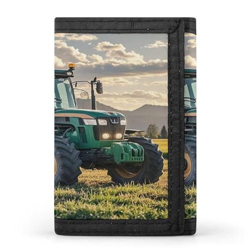 QMKFWT Traktor Landwirtschaft ruhig lässig Brieftasche Kreditkartenetui Premium Dokumenten-Organizer Etui für Männer und Frauen von QMKFWT
