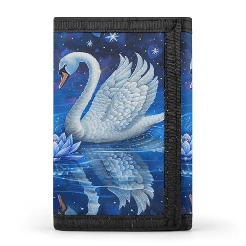 QMKFWT Two White Swans Casual Wallet Credit Card Holder Premium Document Organizer Case for Men And Women von QMKFWT