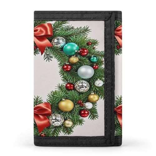 QMKFWT Weihnachtskranz aus immergrünen Zweigen, lässiger Geldbeutel, Kreditkartenhalter, Premium-Dokumenten-Organizer, Etui für Männer und Frauen QMKFWT Weihnachtskranz aus immergrünen Zweigen, lässiger Geldbeutel, Kreditkartenhalter, Premium-Dokumenten-Organizer, Etui für Männer und Frauen von QMKFWT