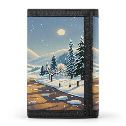 QMKFWT Winterlandschaft, lässiger Geldbeutel, Kreditkartenhalter, Premium-Dokumenten-Organizer, Etui für Damen und Herren QMKFWT Winterlandschaft, lässiger Geldbeutel, Kreditkartenhalter, Premium-Dokumenten-Organizer, Etui für Damen und Herren von QMKFWT
