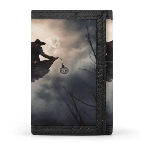 QMKFWT Witch Flight Casual Wallet Credit Card Holder Premium Document Organizer Case for Men And Women von QMKFWT