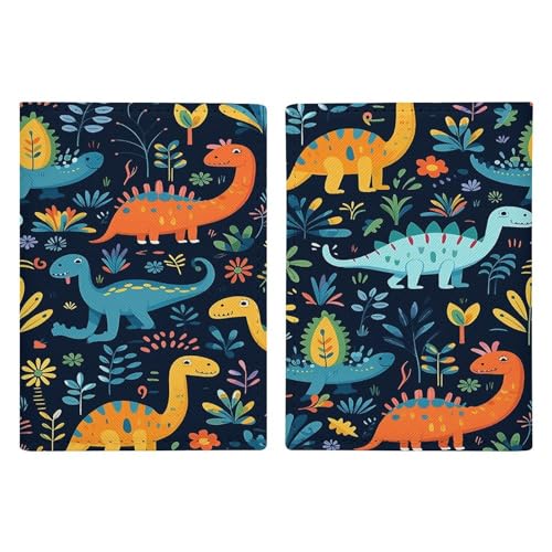 Reisepasshülle mit Dinosaurier-Motiv, ultradünn, PU-Leder, Reisedokumenten-Organizer, kompakt, Premium, internationaler US-Pass, Schutzhülle für Damen und Herren von QMKFWT