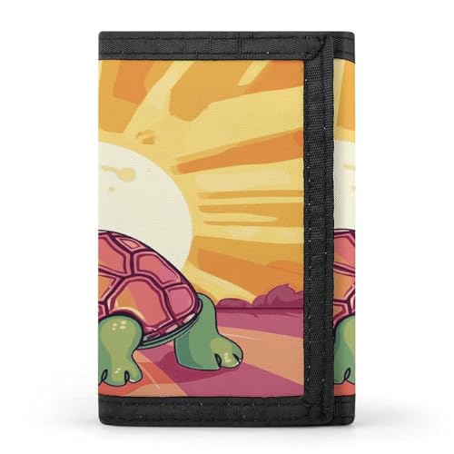Turtle in The Sun Casual Wallet Credit Card Holder Premium Document Organizer Case for Men And Women von QMKFWT
