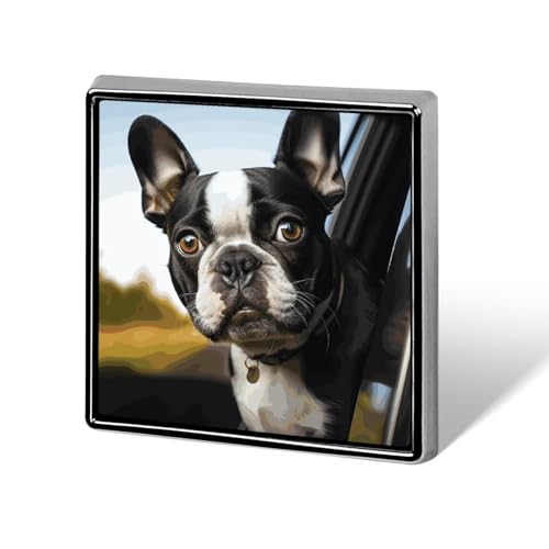 Anstecknadel für Welpen, Hund, Boston-Anzug, modische Anstecknadeln für Männer und Frauen, für Rucksäcke, lustige Hut-Brosche, Anstecknadel, personalisierte Tasche, Revers, Abzeichen, Metall, Neuheit von QMNBTES