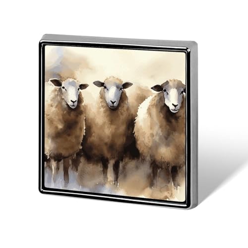 Anstecknadel mit Schafen, Aquarell-Anzug, modische Anstecknadeln für Männer und Frauen, für Rucksäcke, lustige Hut-Brosche, Anstecknadel, personalisierte Tasche, Revers, Abzeichen, Metall, Neuheit von QMNBTES