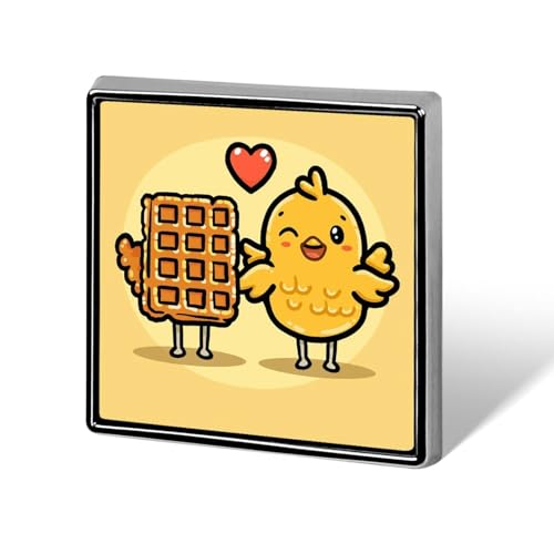 Anstecknadel mit Waffeln und Huhn-Anzug, modische Anstecknadeln für Männer und Frauen, für Rucksäcke, lustige Hut-Brosche, Anstecknadel, personalisierte Tasche, Revers, Abzeichen, Metall, Neuheit von QMNBTES