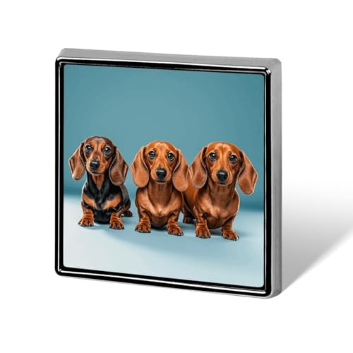 Anstecknadel mit drei Dackeln, modische Anstecknadeln für Männer und Frauen, für Rucksäcke, lustige Hut-Brosche, personalisierbare Tasche, Revers, Abzeichen, Metall, Neuheit Knöpfe und Anstecknadeln von QMNBTES