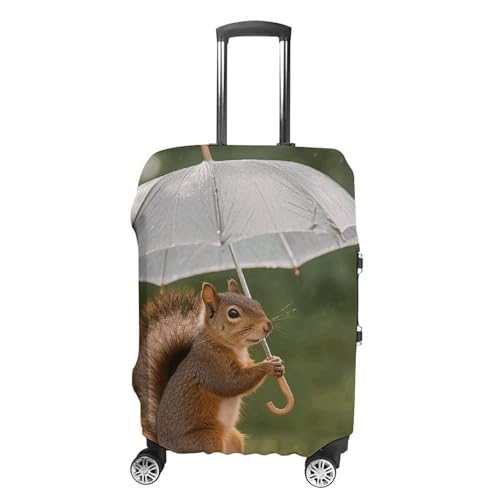 Gepäckabdeckung, Eichhörnchen, hält einen Regenschirm, Kofferabdeckungen für Gepäck, TSA-zugelassen, Reisegepäckhülle, elastischer Koffer-Schutz, kratzfest, waschbar, passend für 48,3 - 76,2 cm große Gepäckabdeckung, Eichhörnchen, hält einen Regenschirm, Kofferabdeckungen für Gepäck, TSA-zugelassen, Reisegepäckhülle, elastischer Koffer-Schutz, kratzfest, waschbar, passend für 48,3 - 76,2 cm große von QMNBTES