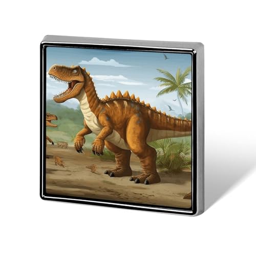 Jurassic Period Dinosaurier Anstecknadel Mode Anstecknadeln für Männer Frauen für Rucksäcke Lustige Hut-Brosche Pin Personalisierte Tasche Revers Abzeichen Metall Neuheit Knöpfe & Pins (Quadratisch) von QMNBTES