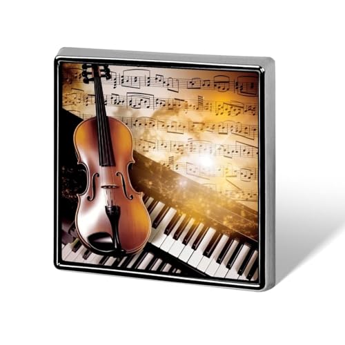 Klavier Violine Anstecknadel Mode Anstecknadeln für Männer Frauen für Rucksäcke Lustige Hut Brosche Pin Personalisierte Tasche Revers Abzeichen Metall Neuheit Knöpfe & Pins (Quadratisch) von QMNBTES