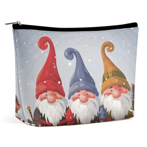 Kulturbeutel für Weihnachten, Winter, Zwerge, große Kulturbeutel für Damen, wasserdichte Kosmetiktasche für Geldbörse, tragbar, Make-up-Tasche, niedlicher Reißverschluss, Kosmetiktasche, lustige von QMNBTES