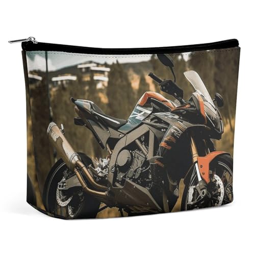 QMNBTES Make-up-Tasche für Sport, Motorrad, Reise, große Kulturtasche für Damen, wasserdichte Kosmetiktasche für Geldbörse, tragbare Make-up-Organizer, niedliche Reißverschlusstasche, Kosmetiktasche von QMNBTES