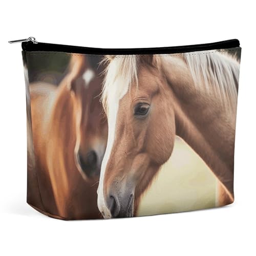QMNBTES Niedliche Reise-Make-up-Tasche mit Pferdemotiv, große Kulturtasche für Damen, wasserdichte Kosmetiktasche für Geldbörse, tragbare Make-up-Organizer-Taschen, niedliche Reißverschlusstasche QMNBTES Niedliche Reise-Make-up-Tasche mit Pferdemotiv, große Kulturtasche für Damen, wasserdichte Kosmetiktasche für Geldbörse, tragbare Make-up-Organizer-Taschen, niedliche Reißverschlusstasche von QMNBTES