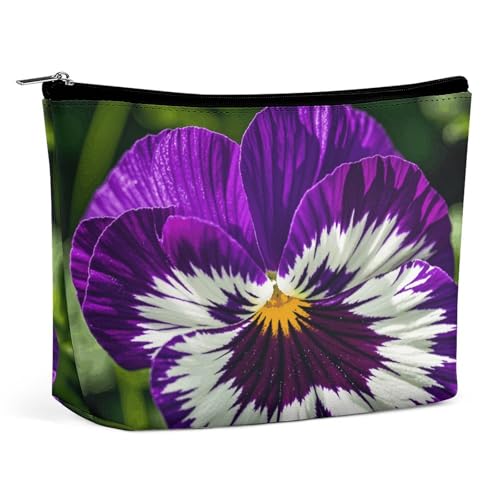 QMNBTES Stiefmütterchen Perfektion Reise-Make-up-Tasche, groß, Kulturbeutel für Damen, wasserdichte Kosmetiktasche für Geldbörse, tragbare Make-up-Organizer, niedliche Reißverschlusstasche von QMNBTES