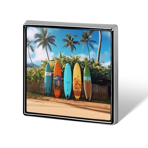 Surf's Up Surfbrett-Anstecknadel, modische Anstecknadeln für Männer und Frauen, für Rucksäcke, lustige Hut-Brosche, personalisierbare Tasche, Revers, Abzeichen, Metall, Neuheit Knöpfe und Pins von QMNBTES