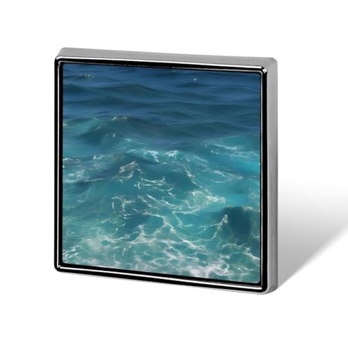 The Blue Sea Anstecknadel, modische Anstecknadeln für Männer und Frauen, für Rucksäcke, lustige Hut-Brosche, personalisierbare Tasche, Revers, Abzeichen, Metallknöpfe und Anstecknadeln (quadratisch) von QMNBTES