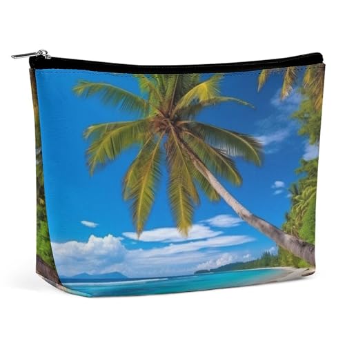 QMNLKH Make-up-Tasche für Damen, Reise-Kulturbeutel, Strand und Kokosnussbaum, bedruckt, tragbare Kosmetiktasche, geeignet für Urlaub, Reisen, Strand und Kokosnussbaum, Einheitsgröße QMNLKH Make-up-Tasche für Damen, Reise-Kulturbeutel, Strand und Kokosnussbaum, bedruckt, tragbare Kosmetiktasche, geeignet für Urlaub, Reisen, Strand und Kokosnussbaum, Einheitsgröße von QMNLKH