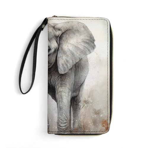 QMNLKH Stilvolle und langlebige Geldbörse aus Leder im afrikanischen Stil mit Patchwork-Aufdruck – eine unverzichtbare Aufbewahrungstasche für den Urlaub, geeignet für die Aufbewahrung von Ausweisen von QMNLKH