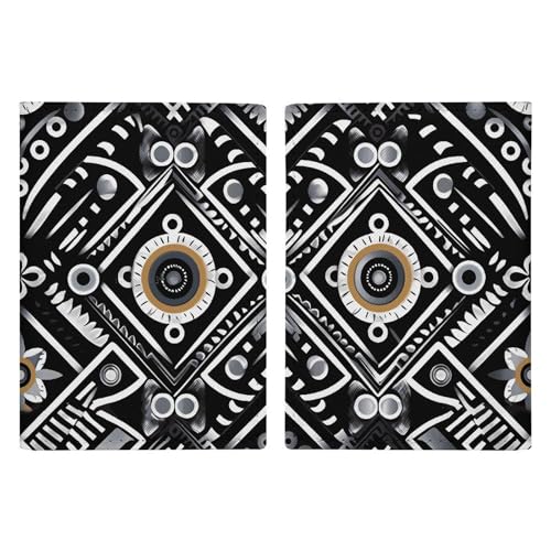 Reisepasshülle Reisepassbuch Leder Reisepasshülle Kartenhalter Dinosaurier Walking Travel Wallet für Geschäftsreise, Reisegeschenke, Schwarz-weißes Muster, 20.3x13.8cm von QMNLKH