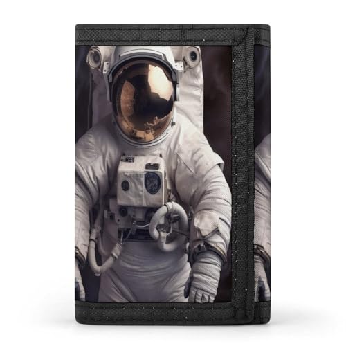 QMNRTK Astronaut dreifach gefaltete Geldbörse, schlanke Geldbörse, personalisierbar, RFID-blockierend, für Damen und Herren, Einheitsgröße, Stil:, Einheitsgröße von QMNRTK