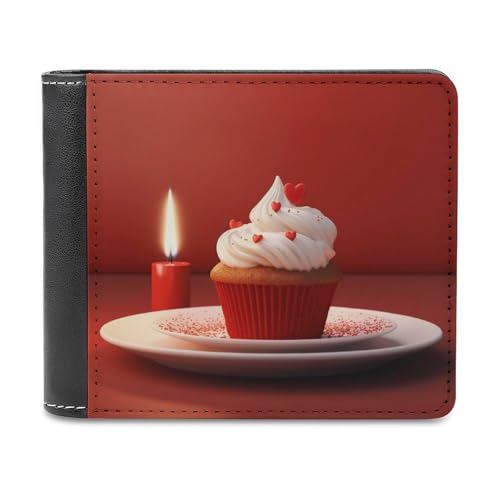 QMNRTK Cake and Candles Ledergeldbörse für Männer und Frauen, RFID-blockierend, extra Kapazität, ultrastarke Nähte, schlanke Geldscheinfach mit 8 Kartenfächern, Stil, Einheitsgröße, Stil:, von QMNRTK