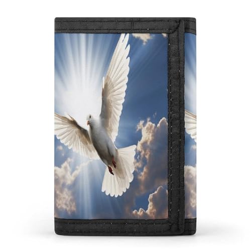 QMNRTK Dove dreifach gefaltete Geldbörse, schlanke Brieftasche, personalisierbar, RFID-blockierend, für Damen und Herren, Einheitsgröße, Stil:, Einheitsgröße von QMNRTK