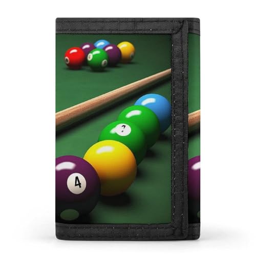 QMNRTK Dreifach gefaltete Billardgeldbörse, schmale Geldbörse, personalisierbar, RFID-blockierend, für Damen und Herren, Einheitsgröße, Stil:, Einheitsgröße von QMNRTK