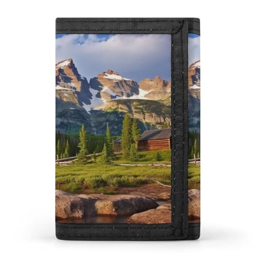 QMNRTK Dreifach gefaltete Geldbörse im Nationalpark, schmale Geldbörse, personalisierbar, RFID-blockierend, für Damen und Herren, Einheitsgröße, Stil:, Einheitsgröße von QMNRTK