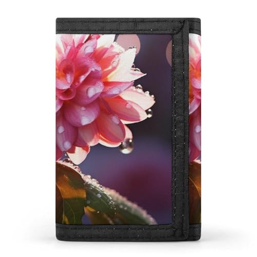 QMNRTK Dreifach gefaltete Geldbörse mit Blumenmuster, schlanke Brieftasche, personalisierbar, RFID-blockierend, für Damen und Herren, Einheitsgröße, Stil:, Einheitsgröße von QMNRTK