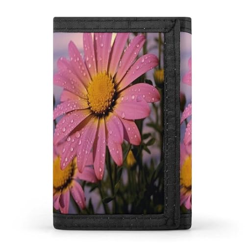 QMNRTK Dreifach gefaltete Geldbörse mit Blumenmuster, schlanke Brieftasche, personalisierbar, RFID-blockierend, für Damen und Herren, Einheitsgröße, Stil:, Einheitsgröße von QMNRTK