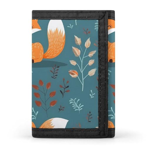 QMNRTK Dreifach gefaltete Geldbörse mit Cartoon-Fuchsmuster, schmale Geldbörse, personalisierbar, RFID-blockierend, für Damen und Herren, Einheitsgröße, Stil:, Einheitsgröße von QMNRTK