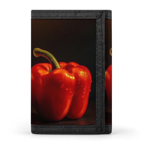 QMNRTK Dreifach gefaltete Geldbörse mit Chili-Pfeffer-Motiv, schmale Geldbörse, personalisierbar, RFID-blockierend, für Damen und Herren, Einheitsgröße, Stil:, Einheitsgröße von QMNRTK