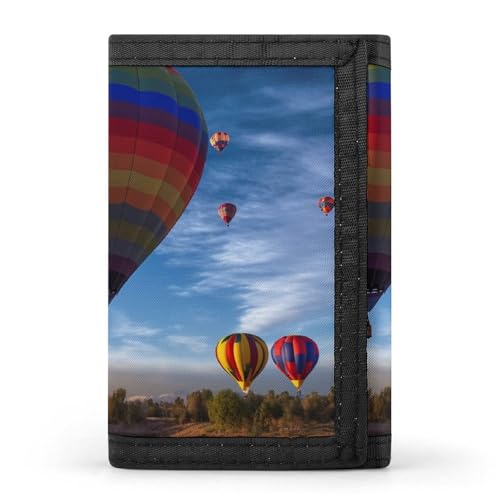 QMNRTK Dreifach gefaltete Geldbörse mit Heißluftballon, schmale Geldbörse, personalisierbar, RFID-blockierend, für Damen und Herren, Einheitsgröße, Stil:, Einheitsgröße von QMNRTK