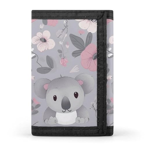 QMNRTK Dreifach gefaltete Geldbörse mit Koala-Muster, schmale Geldbörse, personalisierbar, RFID-blockierend, für Damen und Herren, Einheitsgröße, Stil:, Einheitsgröße von QMNRTK
