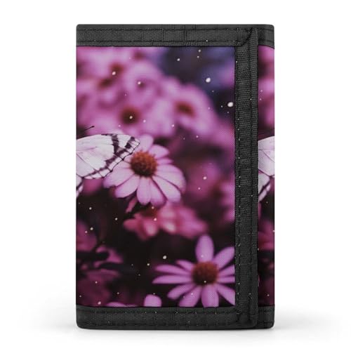 QMNRTK Dreifach gefaltete Geldbörse mit Schmetterlingsmotiv, schmale Geldbörse, personalisierbar, RFID-blockierend, für Damen und Herren, Einheitsgröße, Stil:, Einheitsgröße von QMNRTK