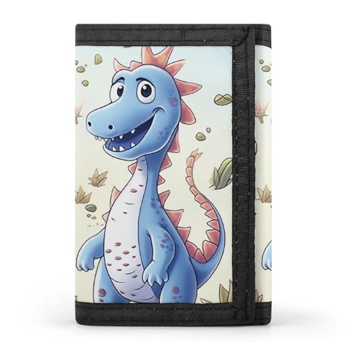 QMNRTK Dreifach gefaltete Geldbörse mit niedlichen Dinosauriern, schmale Geldbörse, personalisierbar, RFID-blockierend, für Damen und Herren, Einheitsgröße, Stil:, Einheitsgröße von QMNRTK