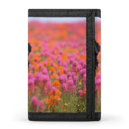 QMNRTK Dreifach gefaltete Geldbörse mit schwarzen und weißen Streifen, schmale Brieftasche, personalisierbar, RFID-blockierend, für Damen und Herren, Einheitsgröße, Stil:, Einheitsgröße von QMNRTK