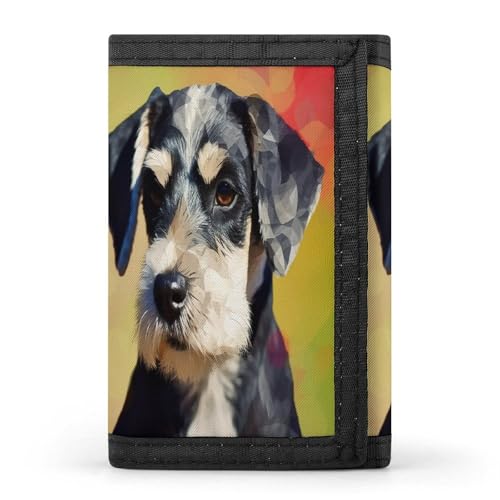 QMNRTK Dreifach gefaltete Hundegeldbörse, schmale Geldbörse, personalisierbar, RFID-blockierend, für Damen und Herren, Einheitsgröße, Stil:, Einheitsgröße von QMNRTK