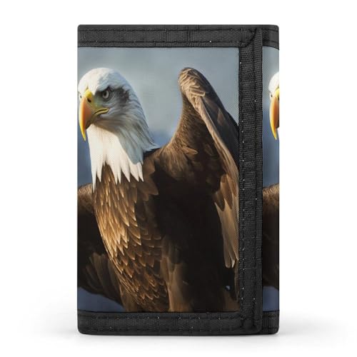 QMNRTK Eagle dreifach gefaltete Geldbörse, schmale Geldbörse, personalisierbar, RFID-blockierend, für Damen und Herren, Einheitsgröße, Stil:, Einheitsgröße von QMNRTK