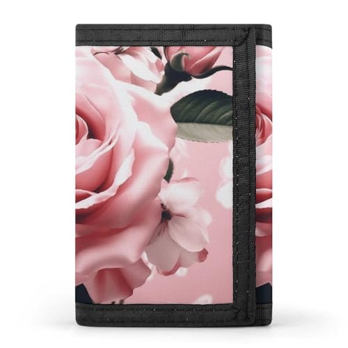 QMNRTK Floral3 dreifach gefaltete Geldbörse, schlanke Geldbörse, personalisierbar, RFID-blockierend, für Damen und Herren, Einheitsgröße, Stil:, Einheitsgröße von QMNRTK