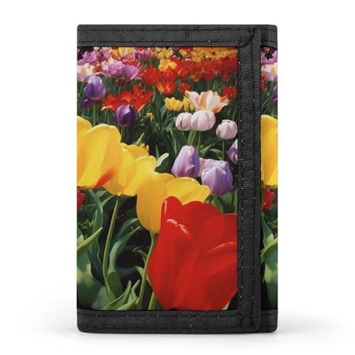 QMNRTK FlowerGarden dreifach gefaltete Geldbörse, schlanke Brieftasche, personalisierbar, RFID-blockierend, für Damen und Herren, Einheitsgröße, Stil:, Einheitsgröße von QMNRTK