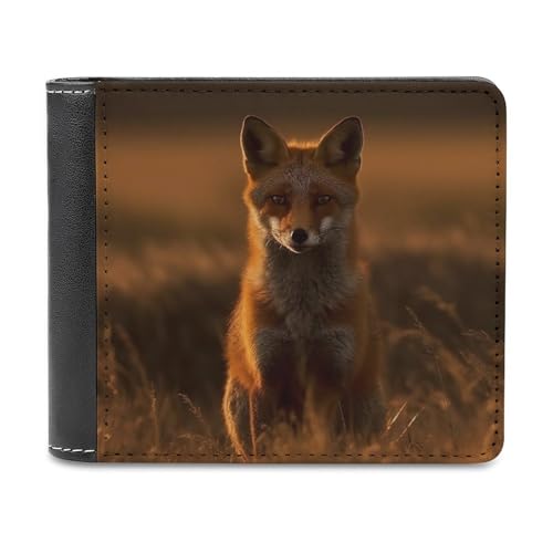 QMNRTK Fox at Sunset Ledergeldbörse für Herren und Damen, RFID-blockierend, extra Kapazität, ultrastarke Nähte, schlanke Geldscheinfach mit 8 Kartenfächern, Stil, Einheitsgröße, Stil:, Einheitsgröße von QMNRTK