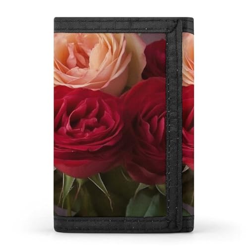 QMNRTK Garden Roses dreifach gefaltete Geldbörse, schlanke Brieftasche, personalisierbar, RFID-blockierend, für Damen und Herren, Einheitsgröße, Stil:, Einheitsgröße von QMNRTK