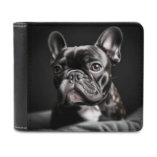 QMNRTK Geldbörse aus Leder mit französischer Bulldogge für Männer und Frauen, RFID-blockierend, extra Kapazität, ultrastarke Nähte, schlanke Geldscheinfach mit 8 Kartenfächern, Stil, Einheitsgröße, von QMNRTK